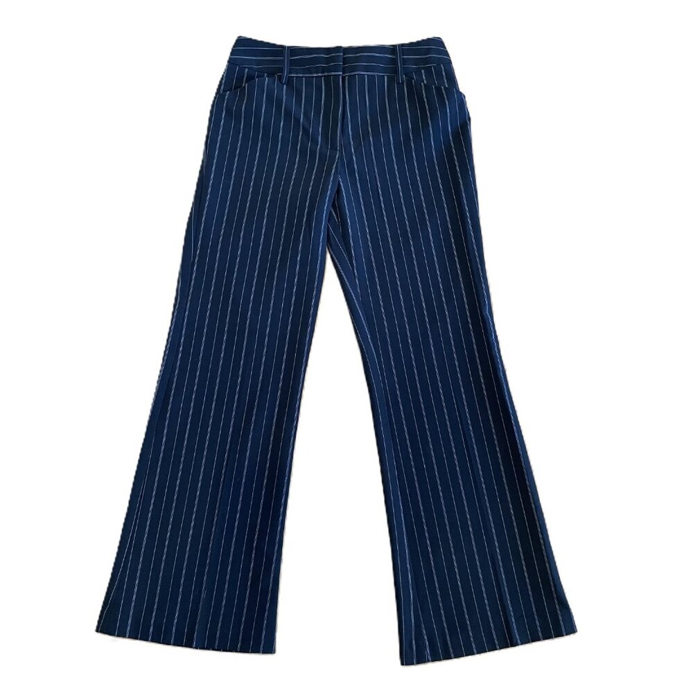 iZ Byer Girls Black Pinstripe Flare Dress Pants - Size 7